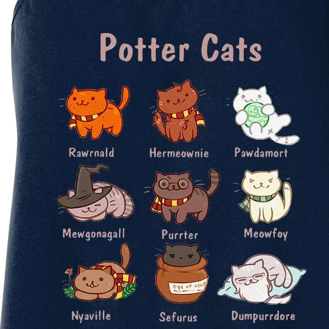 Potter Cats Funny Gifts For Cat Lovers Women's Racerback Tank