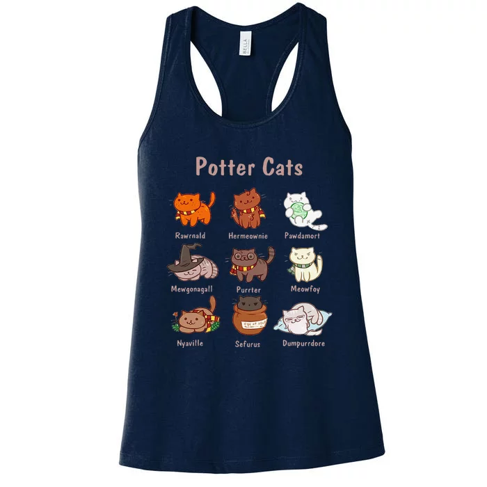 Potter Cats Funny Gifts For Cat Lovers Women's Racerback Tank