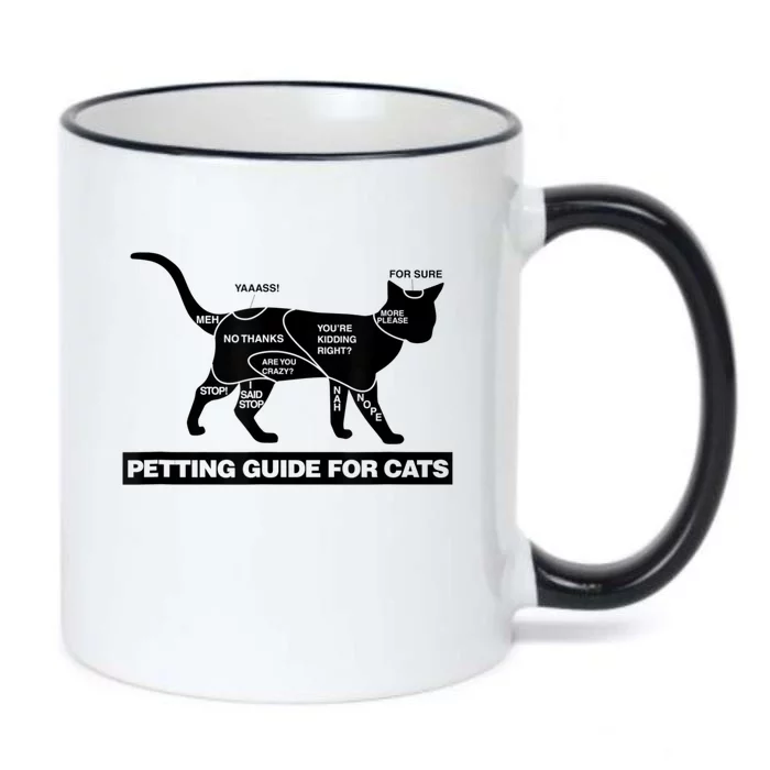 Petting Chart For A Cat Funny How To Pet A Cat Meme Black Color Changing Mug