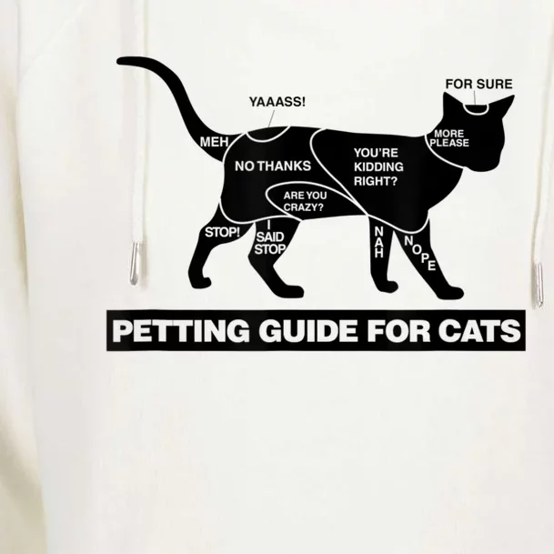 Petting Chart For A Cat Funny How To Pet A Cat Meme Womens Funnel Neck Pullover Hood