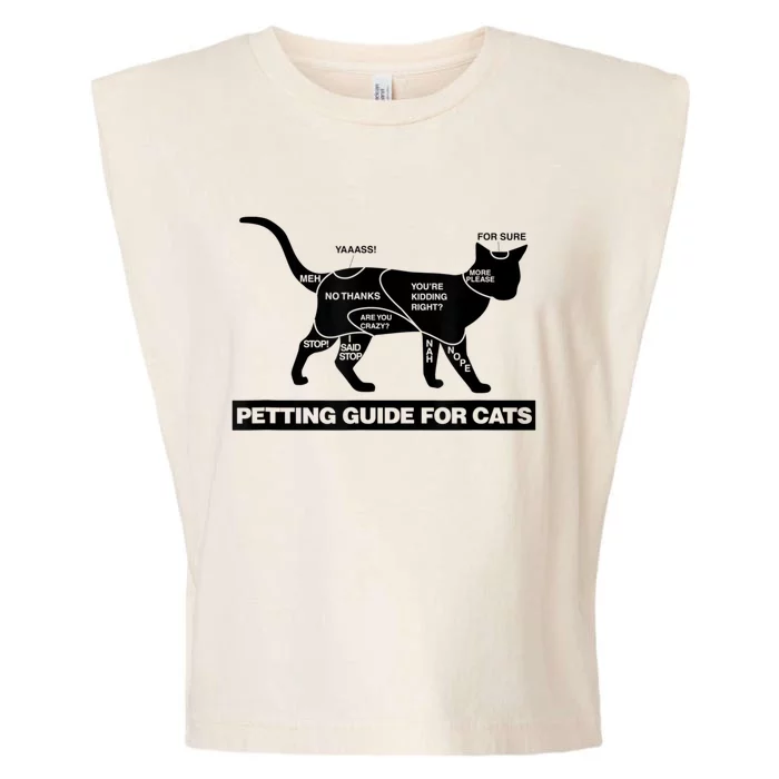 Petting Chart For A Cat Funny How To Pet A Cat Meme Garment-Dyed Women's Muscle Tee