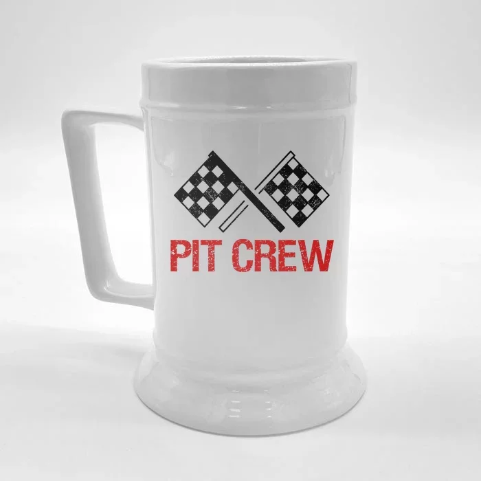 Pit Crew For Racing Car Parties Front & Back Beer Stein