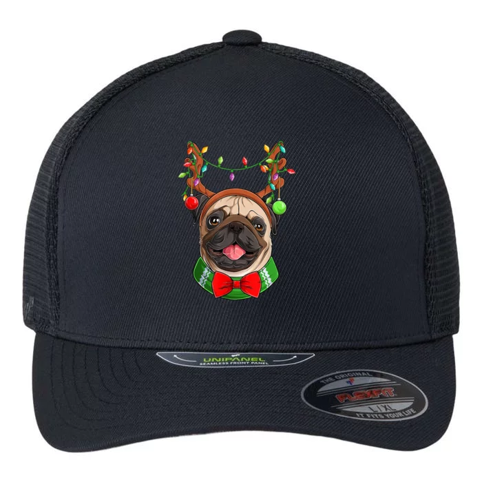 Pug Christmas Festive Cute Flexfit Unipanel Trucker Cap