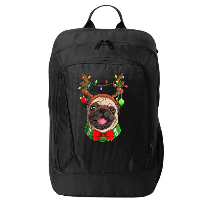 Pug Christmas Festive Cute City Backpack