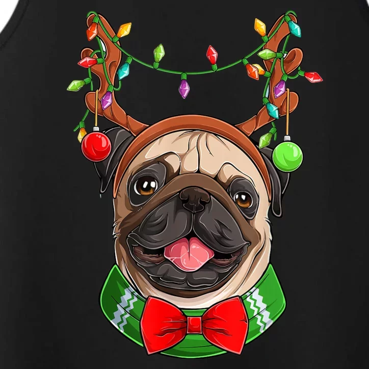 Pug Christmas Festive Cute Performance Tank