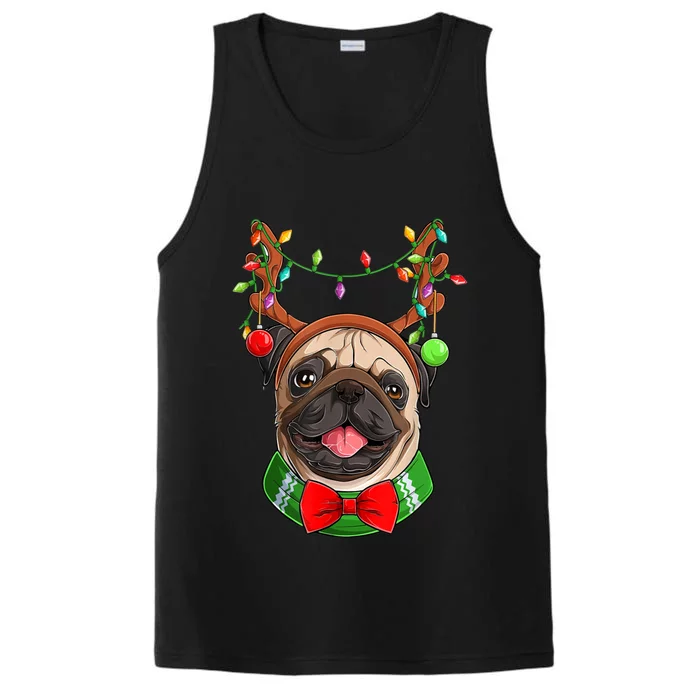 Pug Christmas Festive Cute Performance Tank