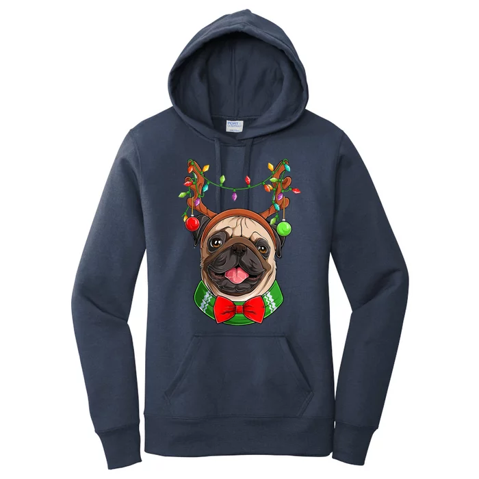 Pug Christmas Festive Cute Women's Pullover Hoodie