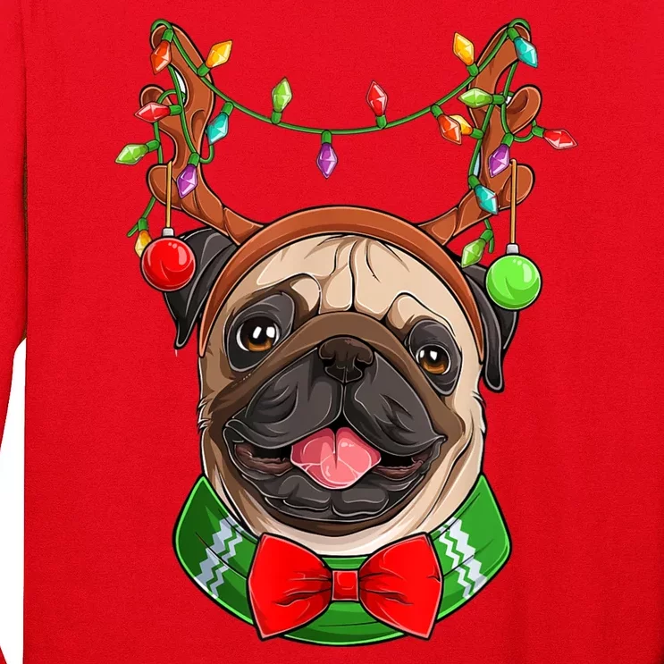 Pug Christmas Festive Cute Long Sleeve Shirt