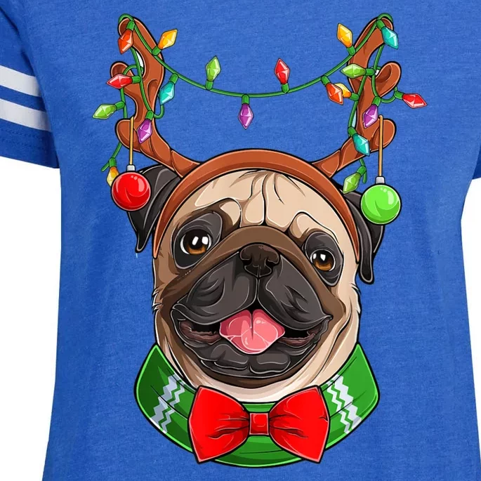 Pug Christmas Festive Cute Enza Ladies Jersey Football T-Shirt