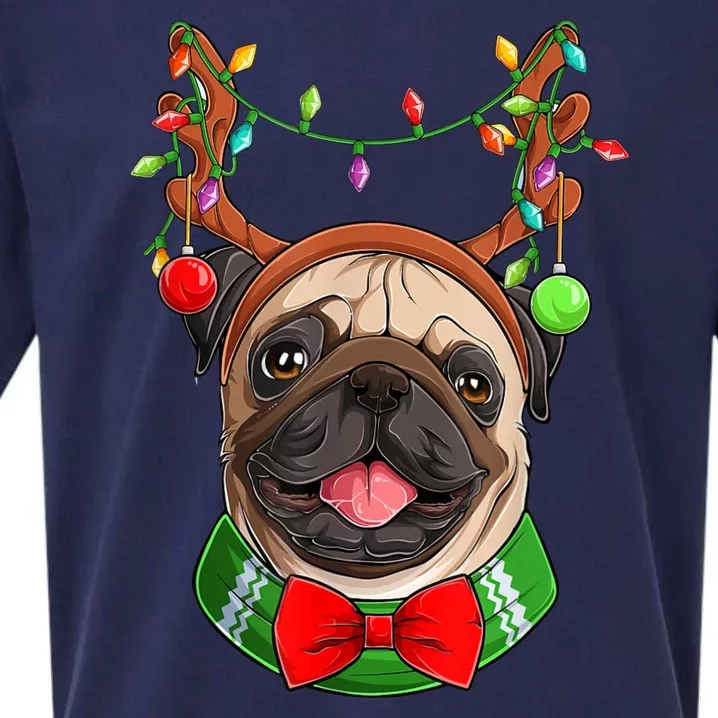 Pug Christmas Festive Cute Sueded Cloud Jersey T-Shirt