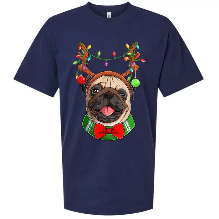 Pug Christmas Festive Cute Sueded Cloud Jersey T-Shirt