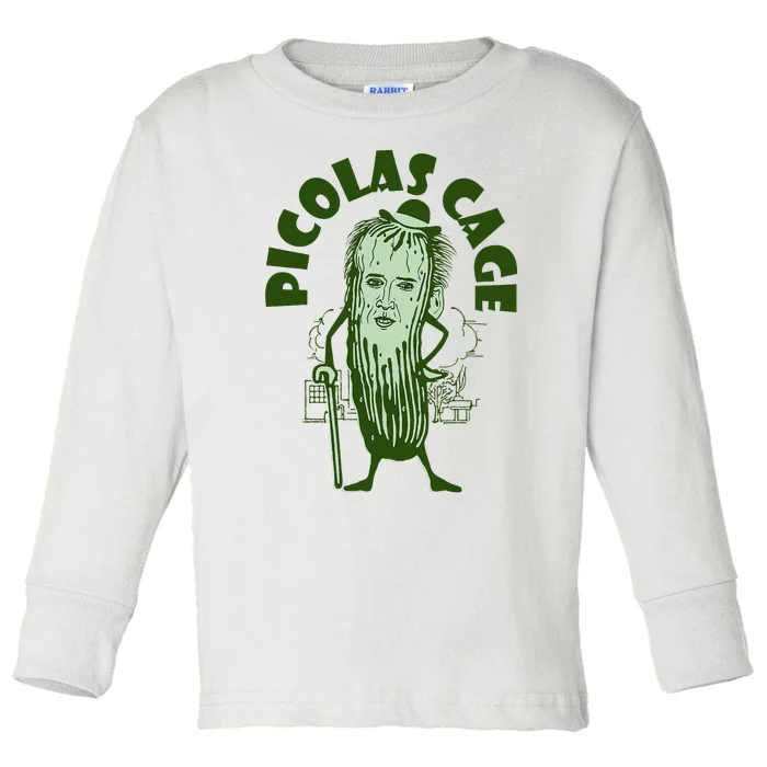 Picolas Cage Funny Cute Toddler Long Sleeve Shirt