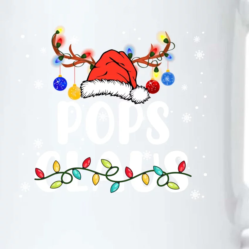 Pops Claus Funny Christmas Lights Pajama Family Team Santa Gift Black Color Changing Mug