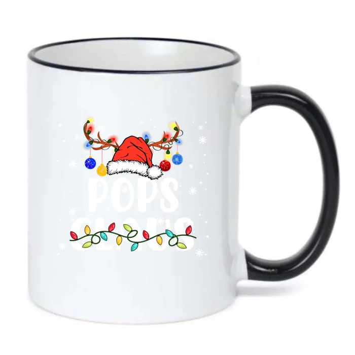 Pops Claus Funny Christmas Lights Pajama Family Team Santa Gift Black Color Changing Mug