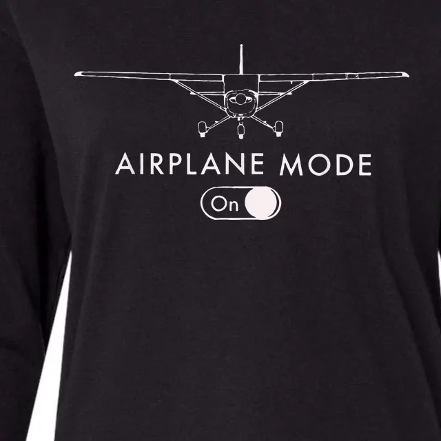 Pilot C172 Flying Gift Airplane Mode Womens Cotton Relaxed Long Sleeve T-Shirt