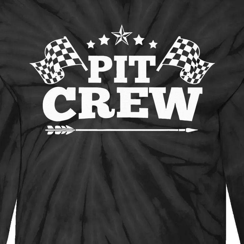 Pit Crew Funny Race Track Racing Mechanic Car Parties Drive Tie-Dye Long Sleeve Shirt