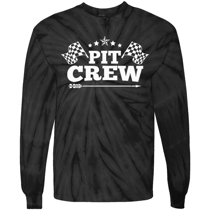 Pit Crew Funny Race Track Racing Mechanic Car Parties Drive Tie-Dye Long Sleeve Shirt