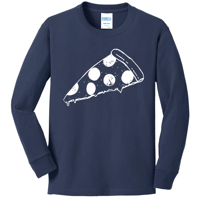 Pizza Cute Food | Pizza Hand Drawn Design Kids Long Sleeve Shirt