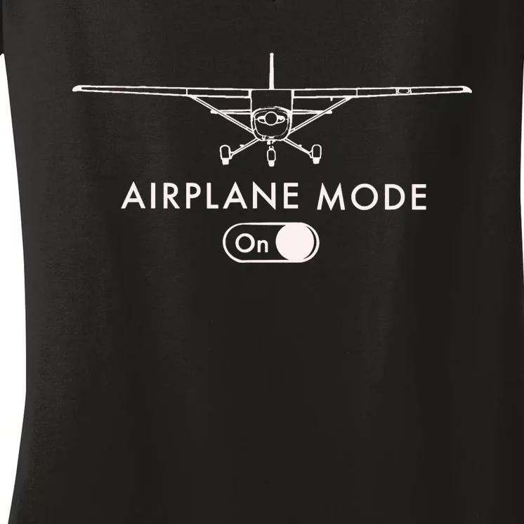 Pilot C172 Flying Gift Airplane Mode Women's V-Neck T-Shirt