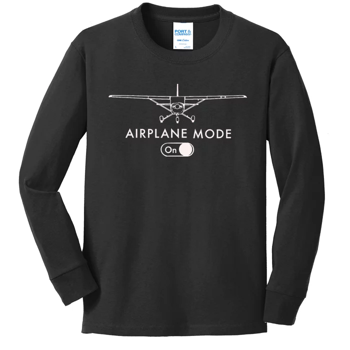 Pilot C172 Flying Gift Airplane Mode Kids Long Sleeve Shirt