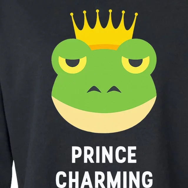 Prince Charming Frog Kissing Funny Fairy Tale Hero Cropped Pullover Crew