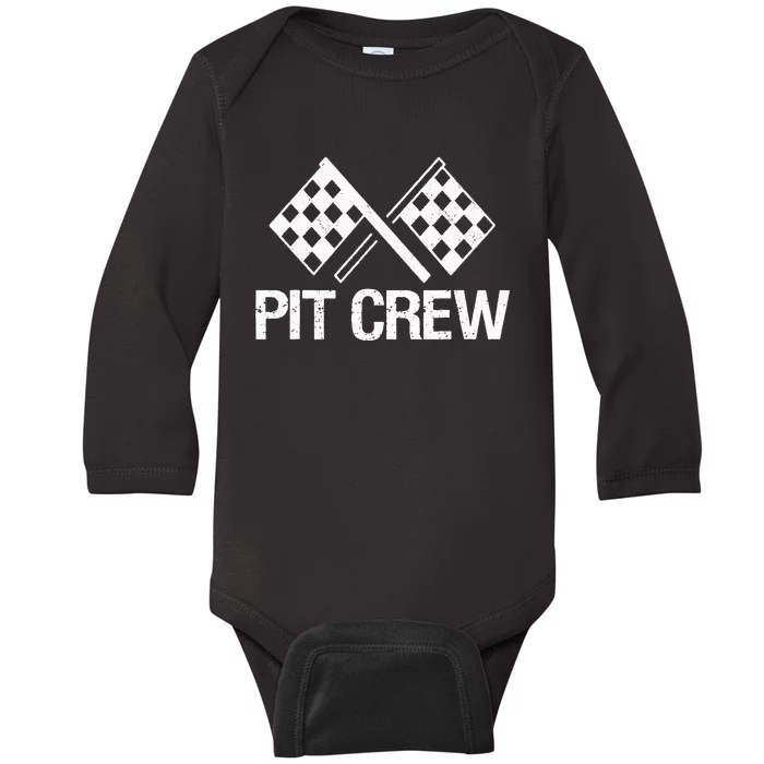 Pit Crew for Racing Car Parties Baby Long Sleeve Bodysuit