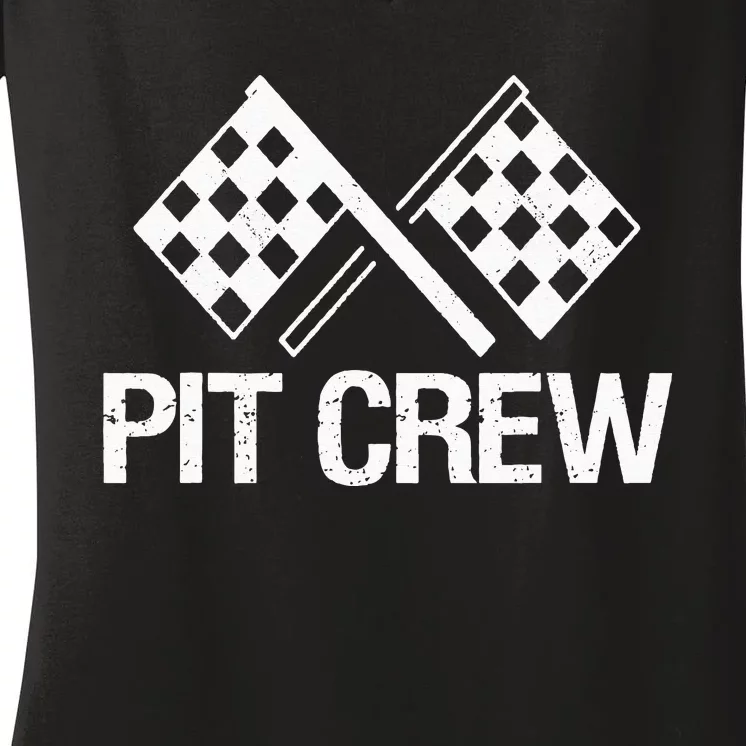 Pit Crew for Racing Car Parties Women's V-Neck T-Shirt