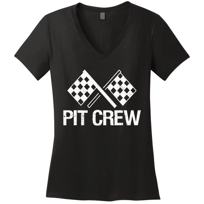 Pit Crew for Racing Car Parties Women's V-Neck T-Shirt