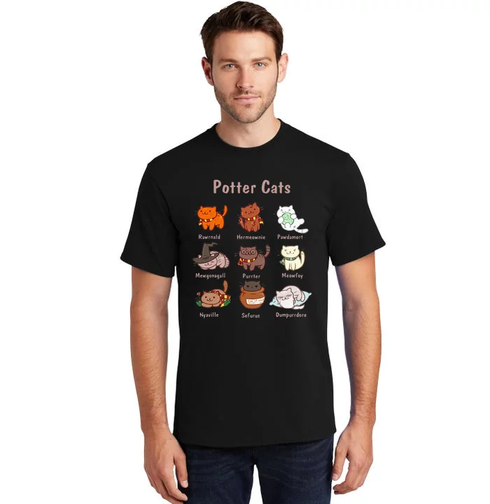 Potter Cats Funny Gifts For Cat Lovers Tall T-Shirt