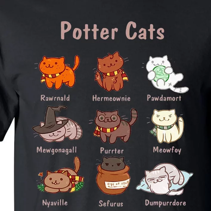 Potter Cats Funny Gifts For Cat Lovers Tall T-Shirt