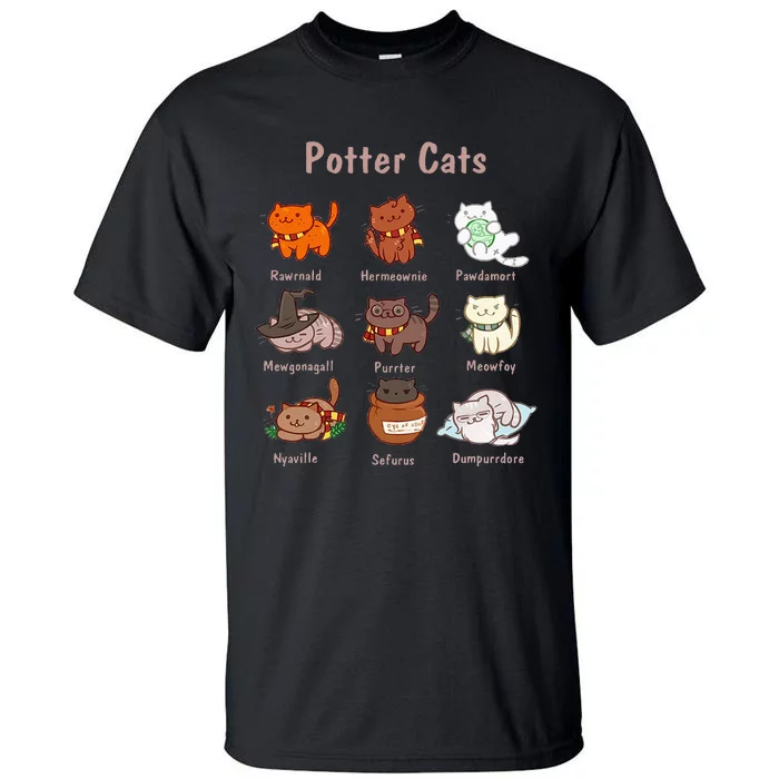 Potter Cats Funny Gifts For Cat Lovers Tall T-Shirt