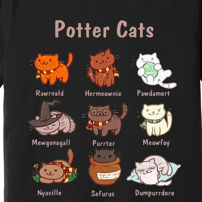 Potter Cats Funny Gifts For Cat Lovers Premium T-Shirt