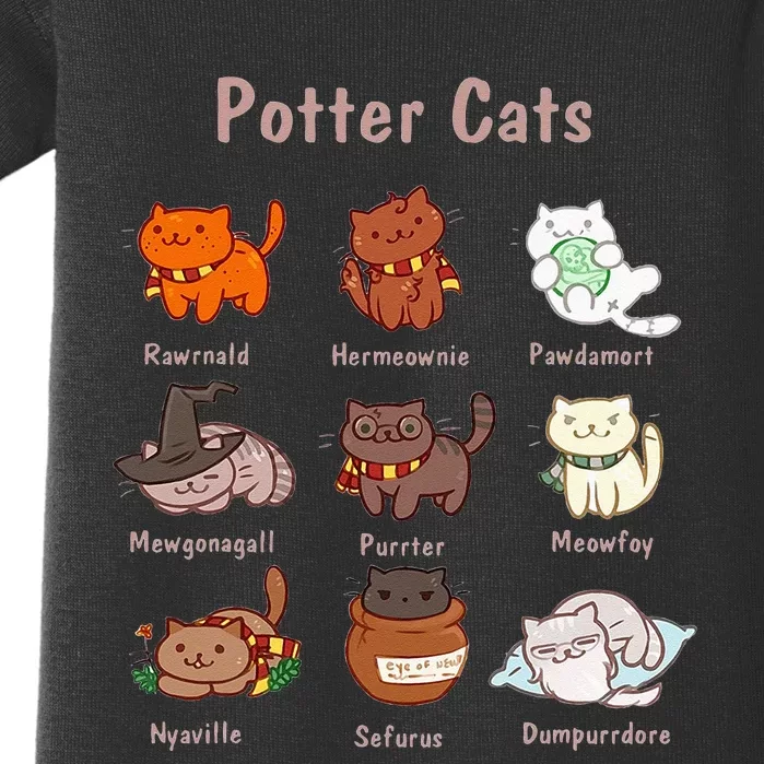 Potter Cats Funny Gifts For Cat Lovers Baby Bodysuit