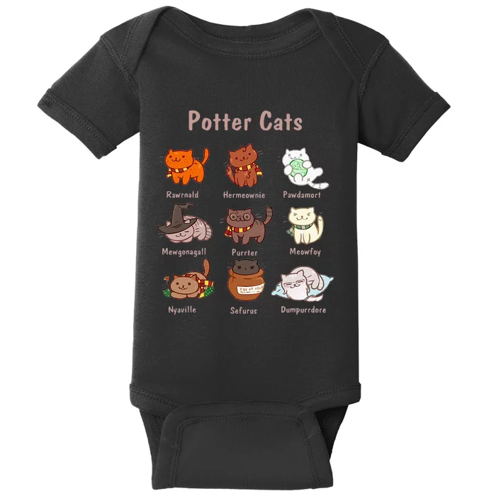 Potter Cats Funny Gifts For Cat Lovers Baby Bodysuit