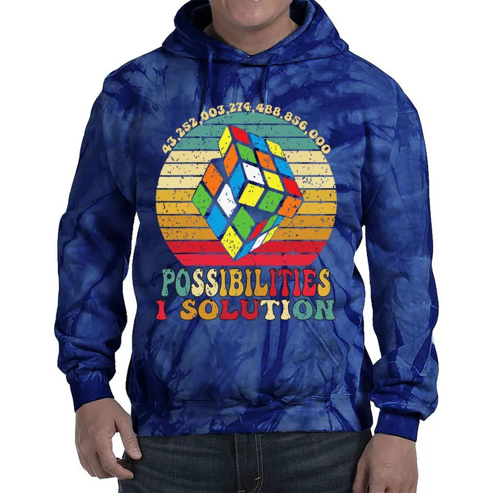 Puzzle Cube Funny One Solution Speed Cub Puzzle Speedcubing Tie Dye Hoodie