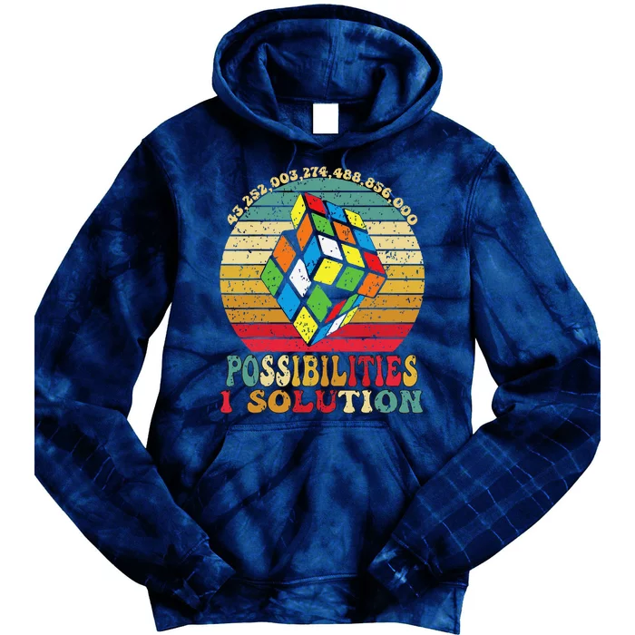 Puzzle Cube Funny One Solution Speed Cub Puzzle Speedcubing Tie Dye Hoodie