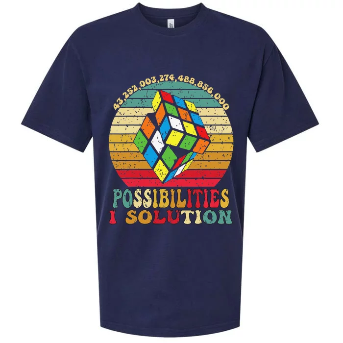 Puzzle Cube Funny One Solution Speed Cub Puzzle Speedcubing Sueded Cloud Jersey T-Shirt