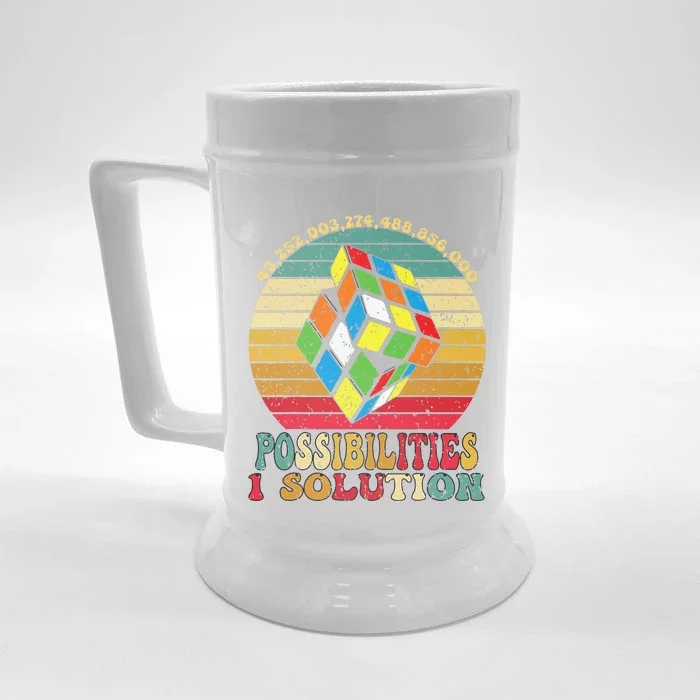 Puzzle Cube Funny One Solution Speed Cub Puzzle Speedcubing Front & Back Beer Stein