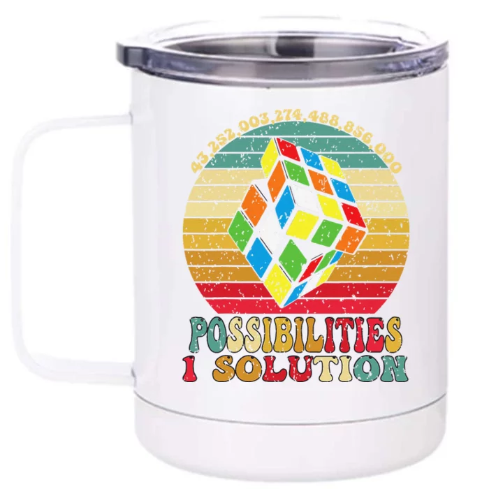 Puzzle Cube Funny One Solution Speed Cub Puzzle Speedcubing Front & Back 12oz Stainless Steel Tumbler Cup