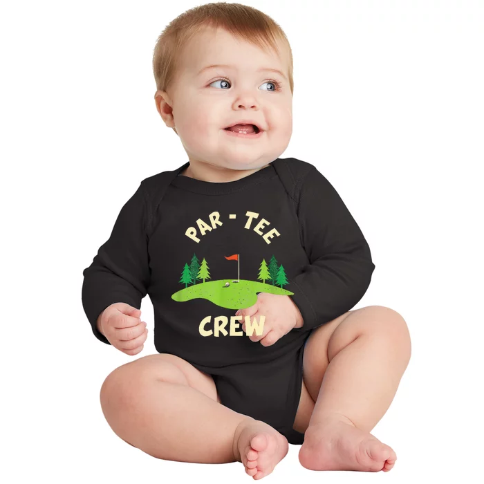 Par Crew Funny Golf Birthday Party Birdie Golfer Baby Long Sleeve Bodysuit