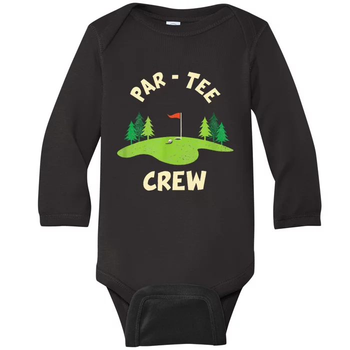 Par Crew Funny Golf Birthday Party Birdie Golfer Baby Long Sleeve Bodysuit