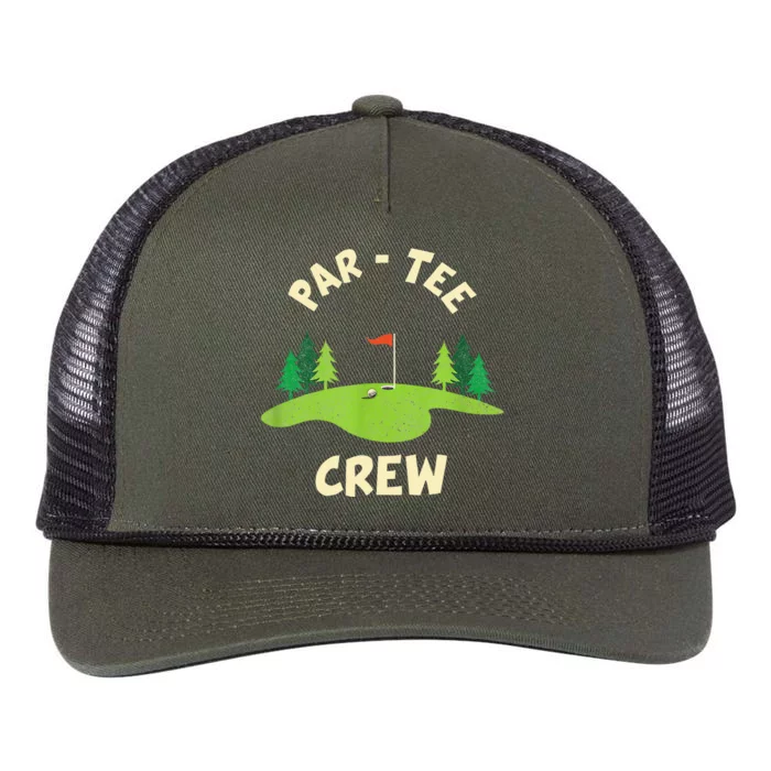 Par Crew Funny Golf Birthday Party Birdie Golfer Retro Rope Trucker Hat Cap