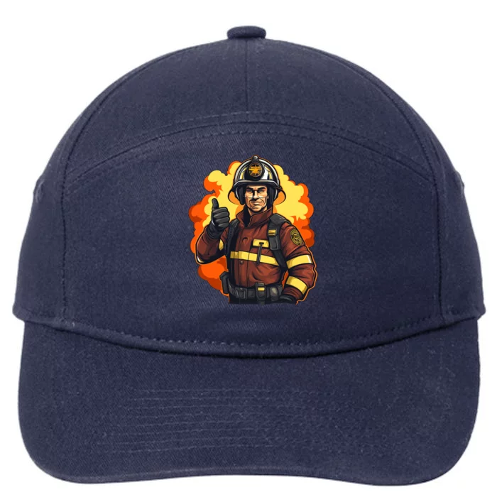 Pretty Cool Firefighter With Thumbs Up For Costume Lovers Gift 7-Panel Snapback Hat