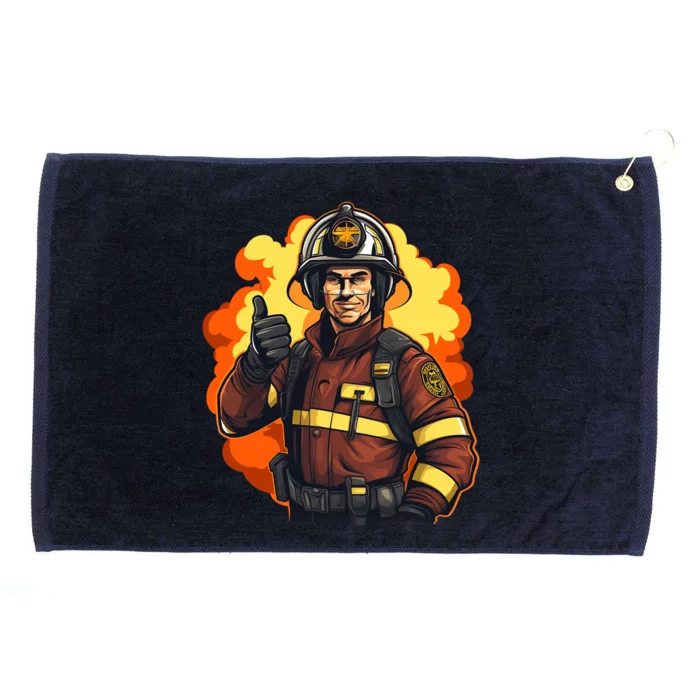 Pretty Cool Firefighter With Thumbs Up For Costume Lovers Gift Grommeted Golf Towel