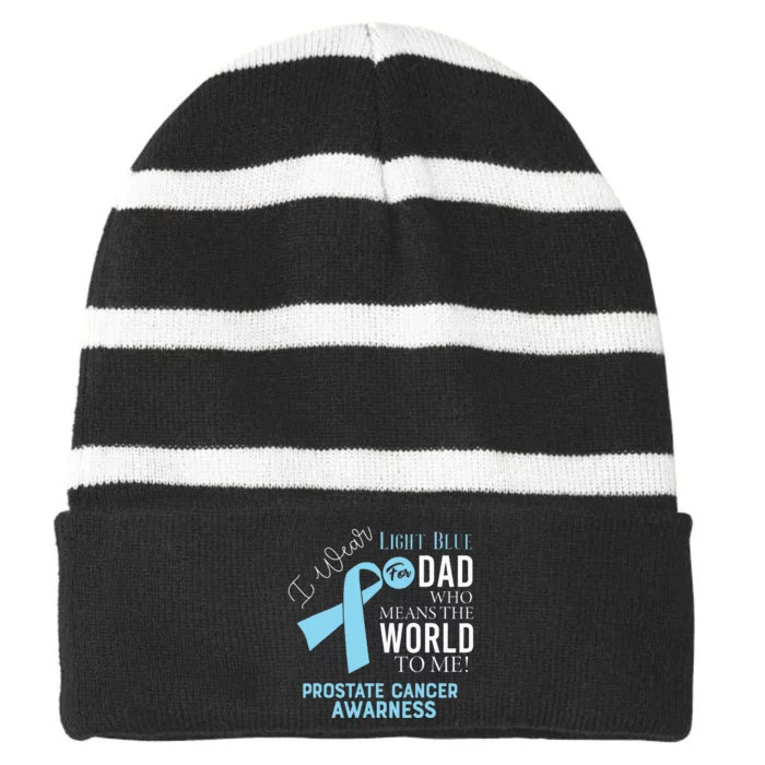 Prostate Cancer Fight Cancer Ribbon Striped Beanie with Solid Band