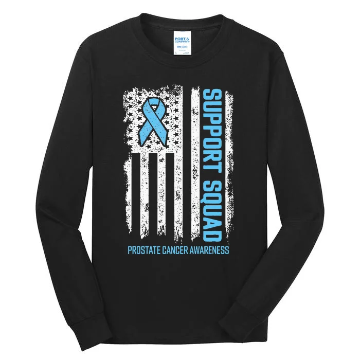 Prostate Cancer Flag Support Squad Prostate Cancer Awareness Tall Long Sleeve T-Shirt