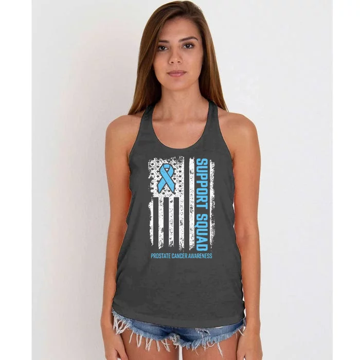 Prostate Cancer Flag Support Squad Prostate Cancer Awareness Women's Knotted Racerback Tank