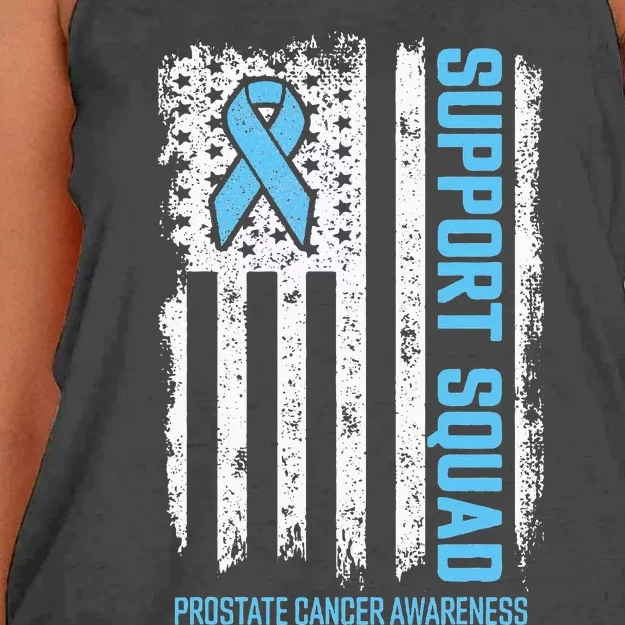 Prostate Cancer Flag Support Squad Prostate Cancer Awareness Women's Knotted Racerback Tank