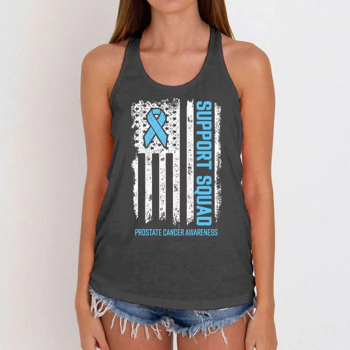 Prostate Cancer Flag Support Squad Prostate Cancer Awareness Women's Knotted Racerback Tank