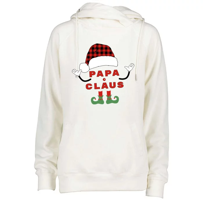 Papa Claus Family Holiday Cheer Gift Womens Funnel Neck Pullover Hood